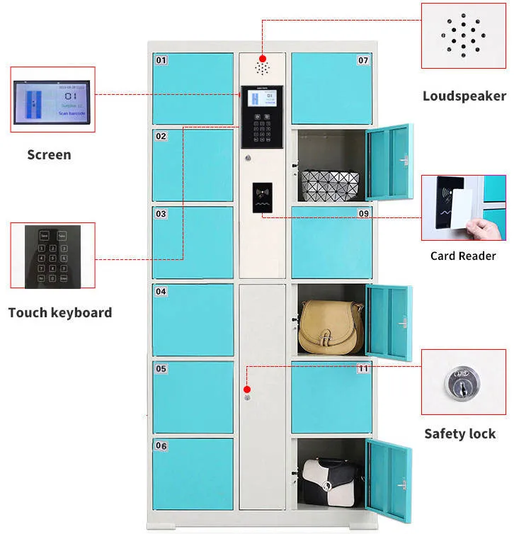 Supermart Electronic Locker Smart Storage Cabinet with Bar Code or Digital Code Cabinet