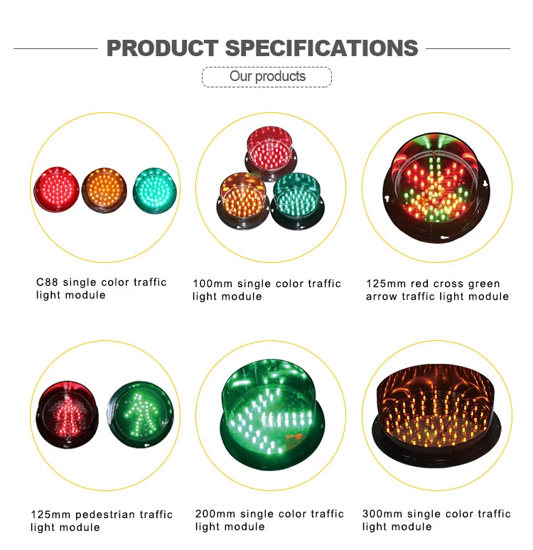 Tricolor Red Green Yellow Full Ball LED Traffic Signal Light with Plastic Aluminum Housing