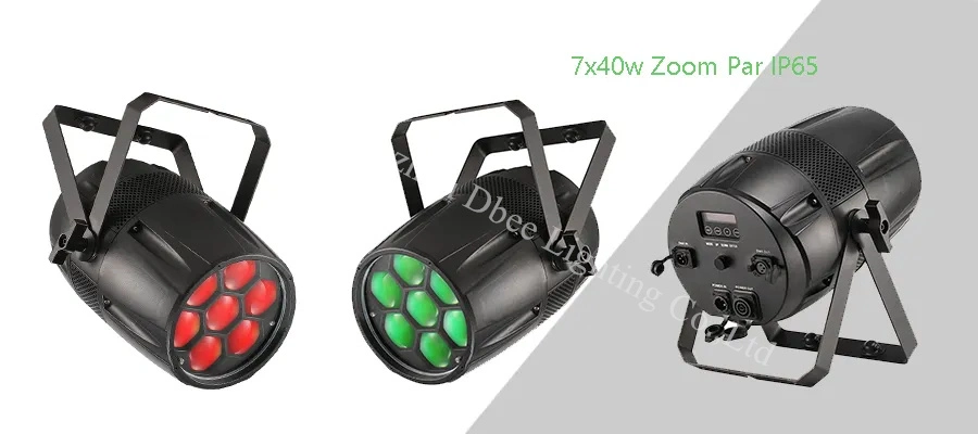 Wholesale RGBW Rainbow Effect 7X40W COB DMX LED DJ PAR Can Stage Light Waterproof Zoom PAR Can Wash Light