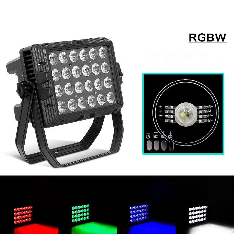 Wholesale DJ Stage Bar KTV Nightclub Disco Equipment LED Wash 24PCS 24X10W 4in1 RGBW IP65 Waterproof Outdoor Flat PAR Can Wall Washer Projector Effect Light