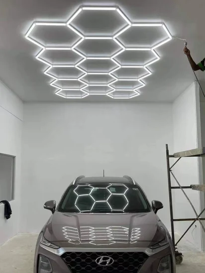 Alto rendimiento fabricado en China a buen precio para sala de lavado de autos Exoprt a México Luz de pared hexagonal LED de 12 vatios