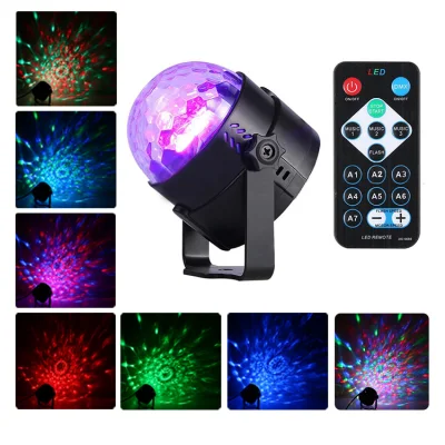 Mini luces de discoteca de bola mágica de cristal LED para fiesta en casa