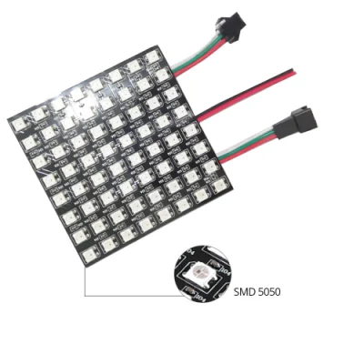 Luz de panel de matriz de píxeles de alta calidad Ws2812b DC5V 8 * 8 cm