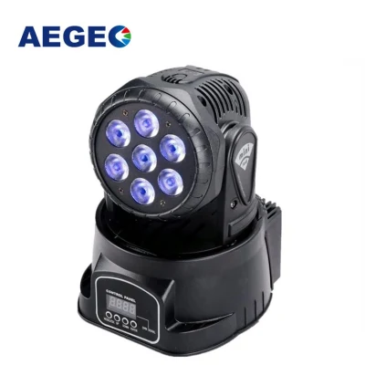 7X10W RGBW 4in1 Mezcla de colores LED Haz de luz con cabezal móvil para espectáculo de iluminación de DJ